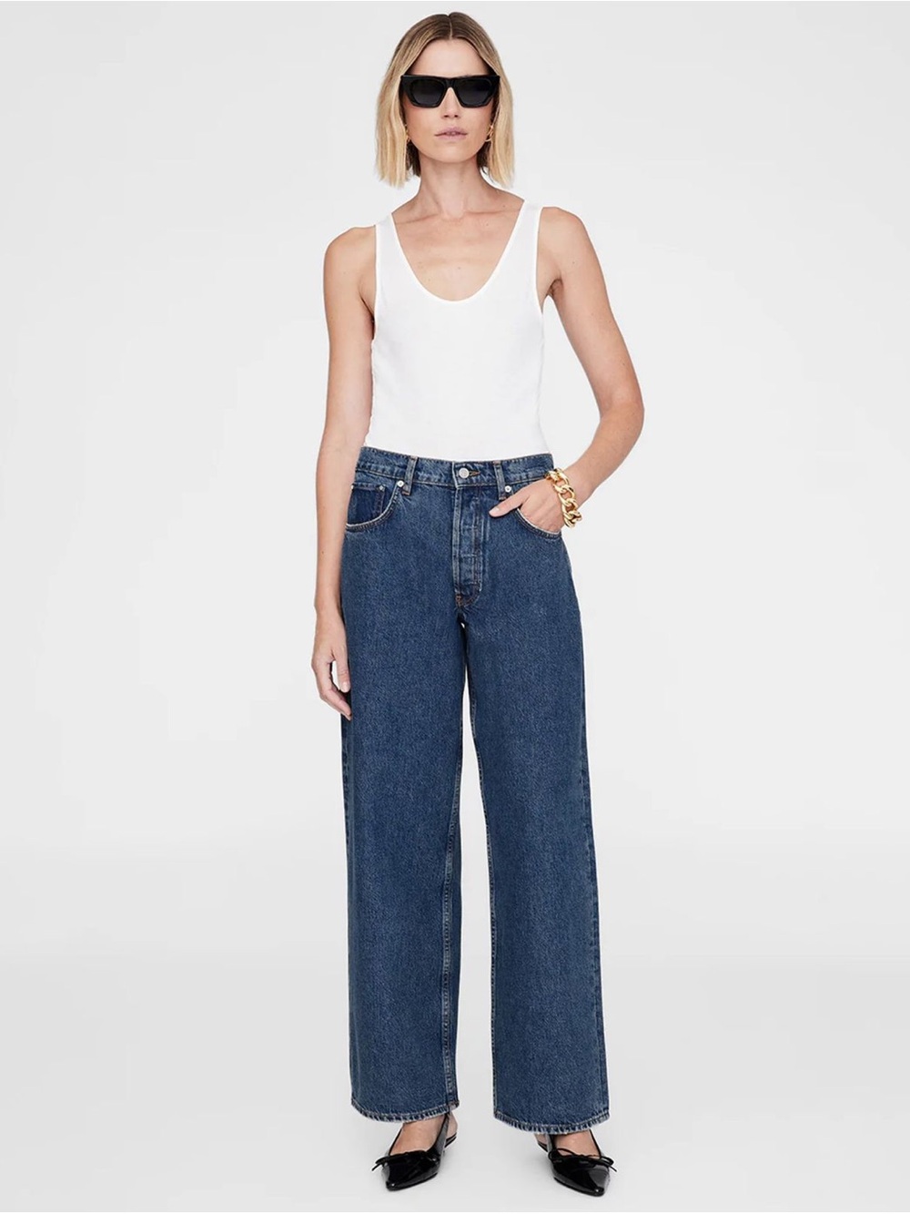 Annie Bing NEW Manon Wide-Leg Jeans size 31 woman’s denim